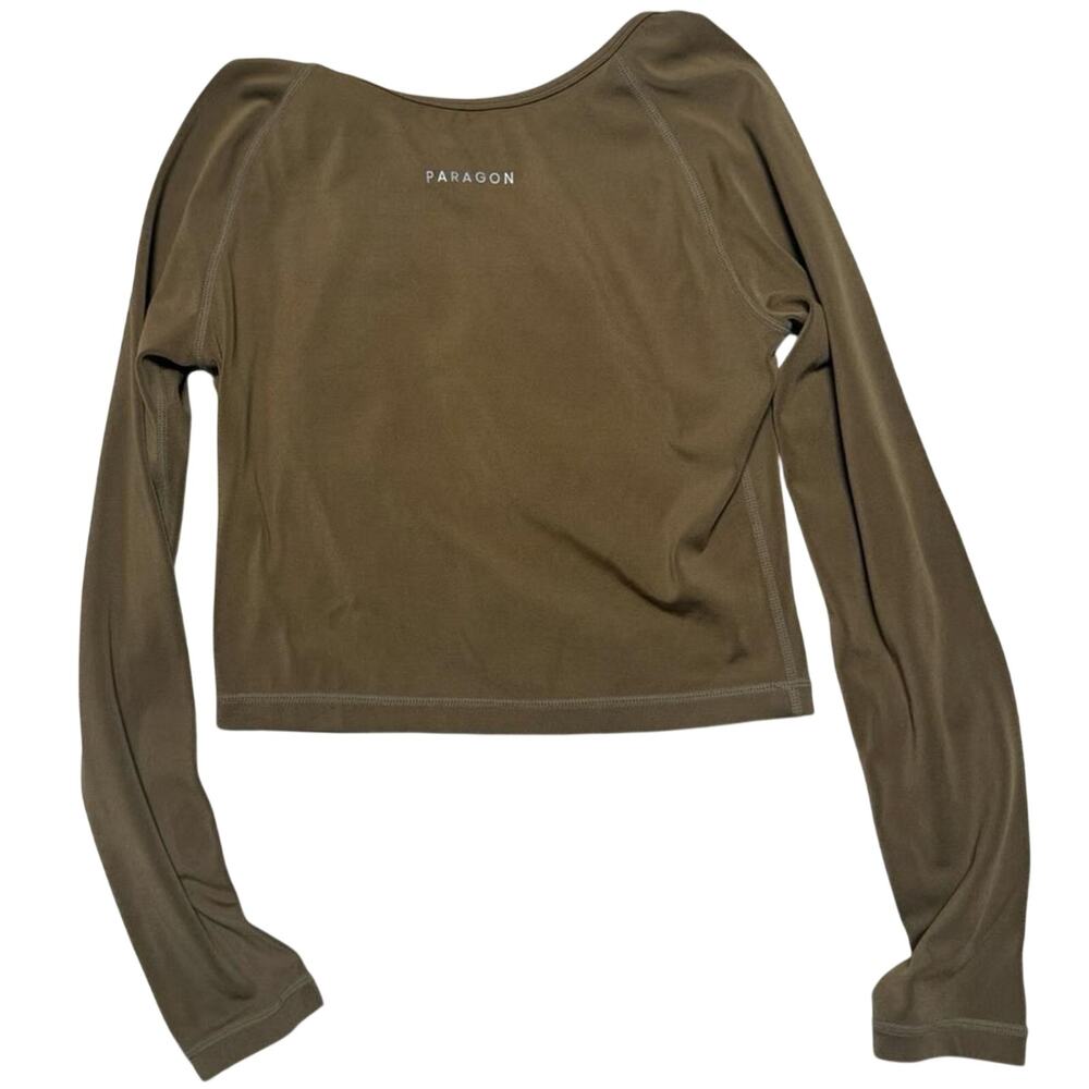 Paragon Fitwear Naked Driftwood Crop Athletic Long Sleeve Top Size S